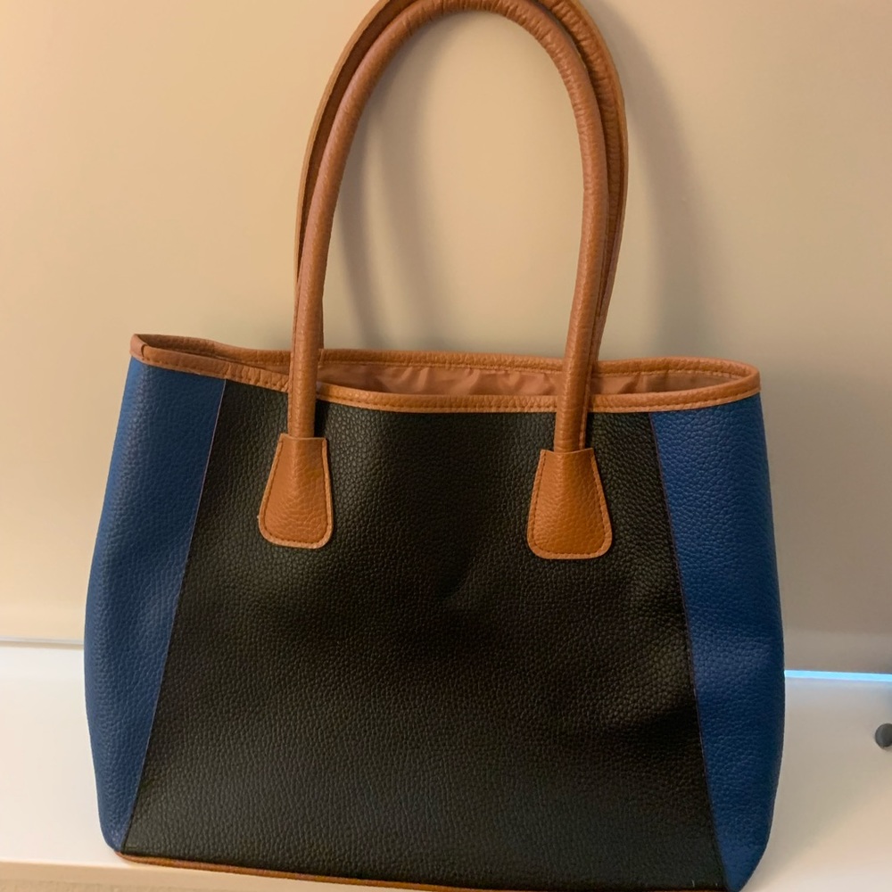 Multi-color pleather bag